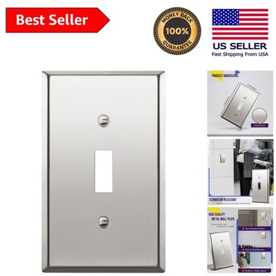 Corrosion-Resistant Polished Chrome Toggle Light Switch Wall Plate, 1-Gang