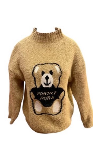 Fuzzy Teddy Bear Sweater “Fonty Bear” Kawaii Teddycore | Cozy Cute Pullover