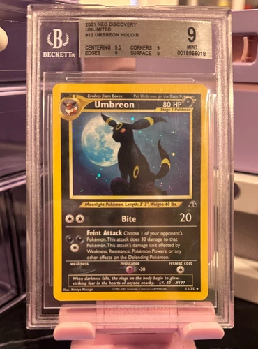 Pokemon Umbreon Holo #13 2001 Neo Discovery BGS 9