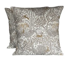 Image of 2 x Clarke & Clarke Wilderwood Natural Cushion Covers 16” 18” 20”