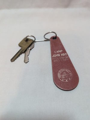 Vintage Decommissioned Camp John Hay Philippines Keychain and Keys 1980s Rare