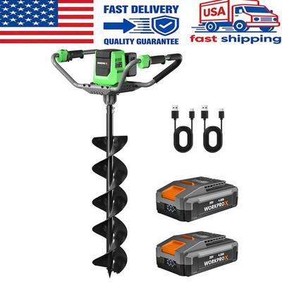 #ad WORKPROX 40V Auger Post Hole Digger 8quot; Electric Auger 2 Speeds Reverse Function $209.99