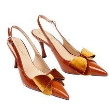 High Heels Shoes Women  s Professional Slingback Pumps   Pointed Toe, Block He...