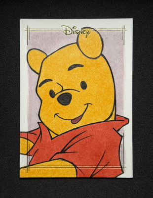 Winnie the Pooh 💥🍯 GOLD SKETCH 1/1 by Kevin P. West! 2025 Topps