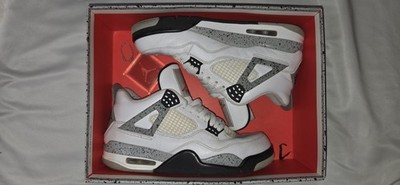 Air Jordan 4 Retro OG White Cement 2015  Size 8 Pre Owned 840606-192 In Box Tag