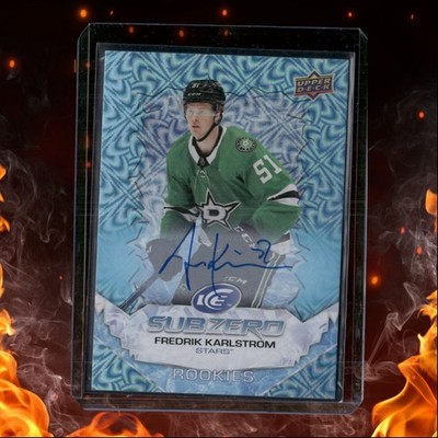 2022-23 Upper Deck Ice Sub Zero Blue Fredrik Karlstrom Rookie Auto #SZ-FK