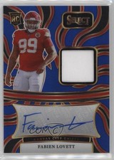 2024 Select Rookie Signature Memorabilia Blue Prizm 33/75 Fabien Lovett 4k8