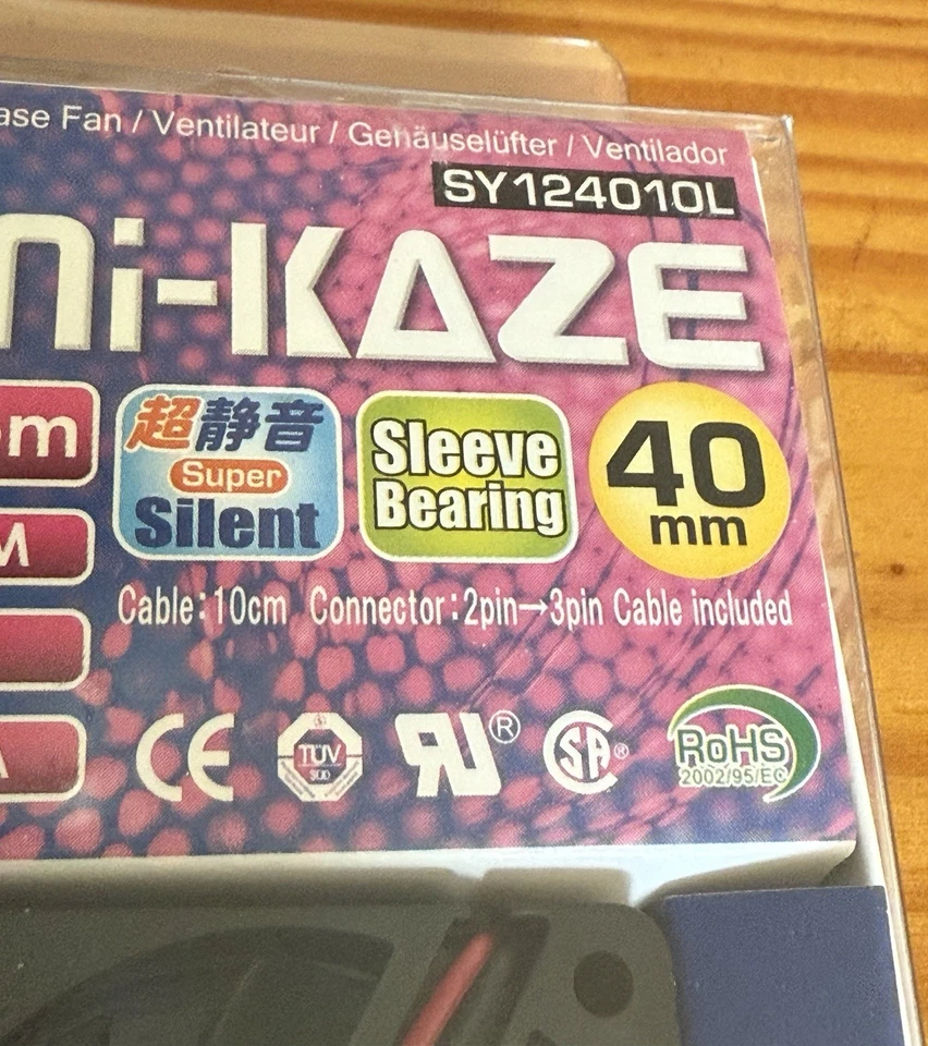 Scythe Mini-Kaze 3500 RPM 40mm Silent Case Fan SY124010L D4.1 - Image 2 of 4
