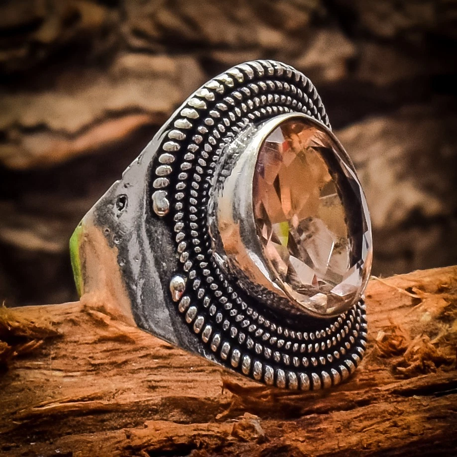 Peach Morganite Gemstone 925 Sterling Silver Gemstone Jewelry Ring All Size" - Image 2 of 4