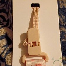 Angel of Mine Pacifier Clip Pink White Patterned Secure Holder Baby Accessory