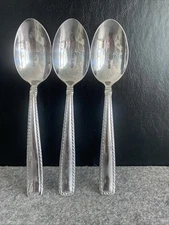Set Of 3 Reed & Barton BARRETT Glossy Stainless Steel Dinner Spoons Flatware