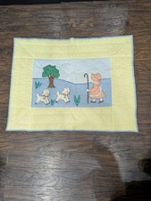 Vintage blanket Baby Nursery Rhymes Crib Quilt Mary Had A Little Lamb handmade