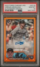 2023 Topps Chrome Update Jordan Groshans Orange Refractor Auto /25 PSA 10 MD474