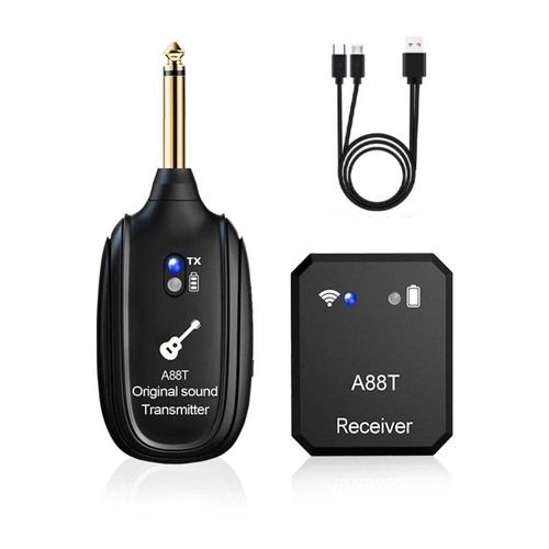 Black Rechargeable Wireless In-Ear Monitor System Transmitter Receiver Set