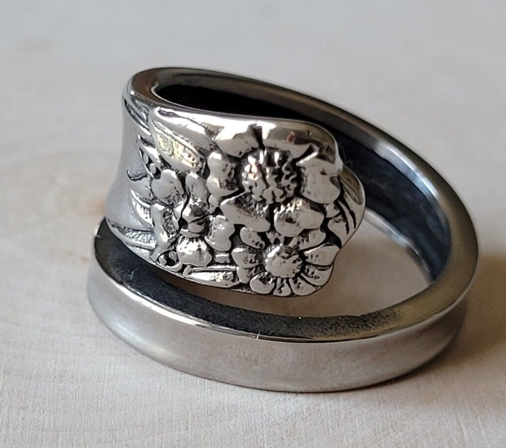 Stainless Steel Spoon Ring Sunflower Silver Finish 18mm Spoon Ring eBay