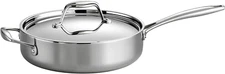 Tri-Ply Clad Stainless Steel 3-Quart Saute Pan with Lid, Induction-Ready