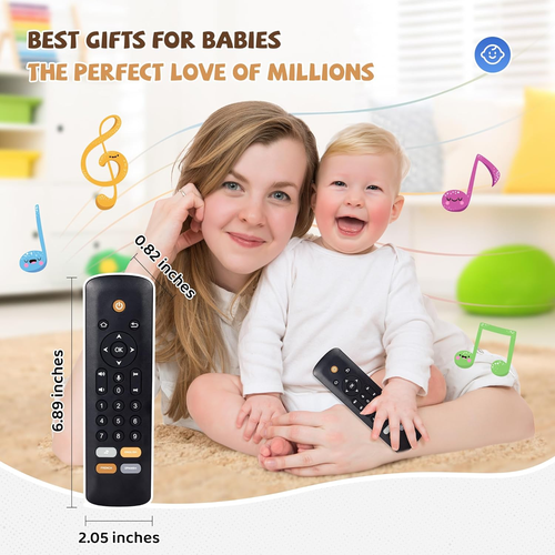 Baby TV Remote Toy - Realistic Play Remote Toy with Lights and Sounds, 3 Languag - Picture 6 of 12