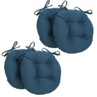 16-inch Solid Twill Round Tufted Chair Cushions (Set of 4) Indigo