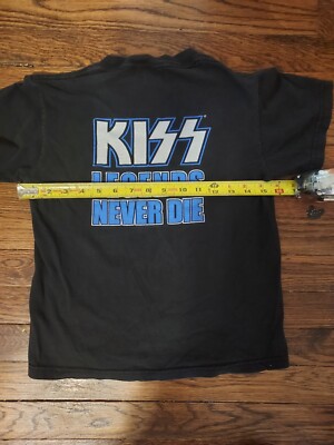 Vintage Kiss Shirt Youth Medium Black The Farewell Tour Legends