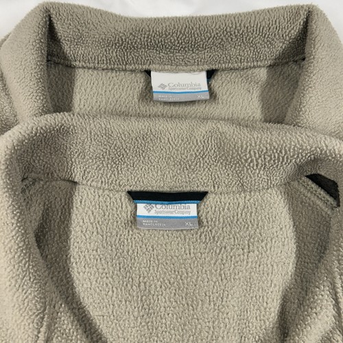 (Two Pack) Columbia Vests Jackets Mens XL Beige Brown Fleece Full Zip Pockets - Picture 11 of 12