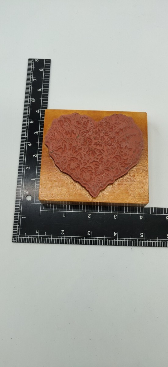 K-663 PSX Designs Wood Mounted Rubber Stamp Flower Heart | eBay