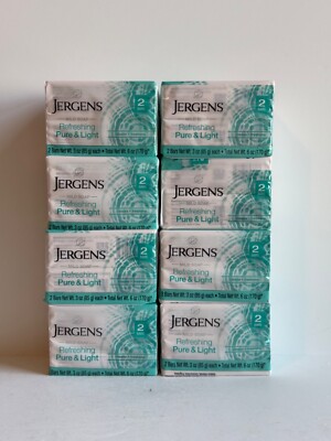 16 Bars Jergens Mild Soap, Refreshing Pure And Light. ,  8 x (2pks) 3 Oz