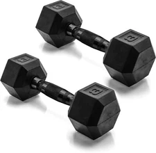 2x Black Dumbbell 3/5/8/10 lbs Coated Rubber Dumbbell Pair Dumbbell Hand Weight
