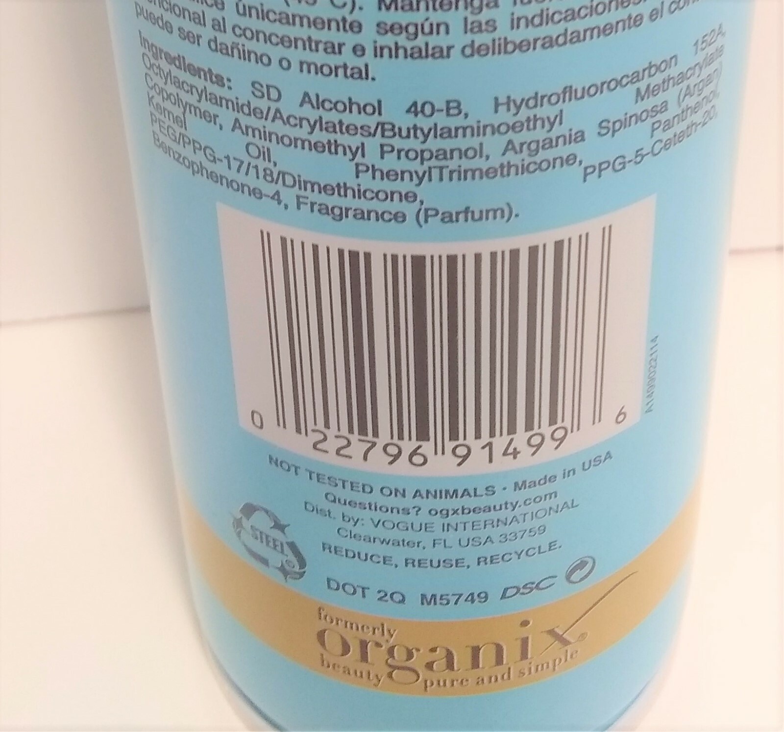 1 New Renewing Argan Oil Of Morocco Elevated Finish Spray Medium Hold OGX 8.5oz