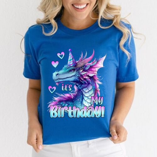 It's My Birthday Dragon Party Cute Girls Dragons Lover Theme T-Shirt - Picture 4 of 20