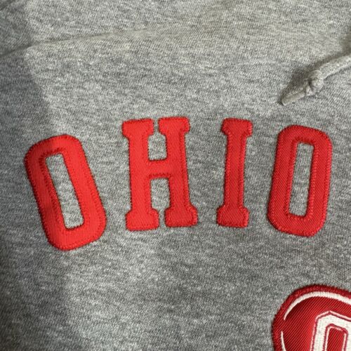 VINTAGE Ohio State Buckeyes Hoodie Mens Large Gray Fleece Pullover Nike - Picture 3 of 15