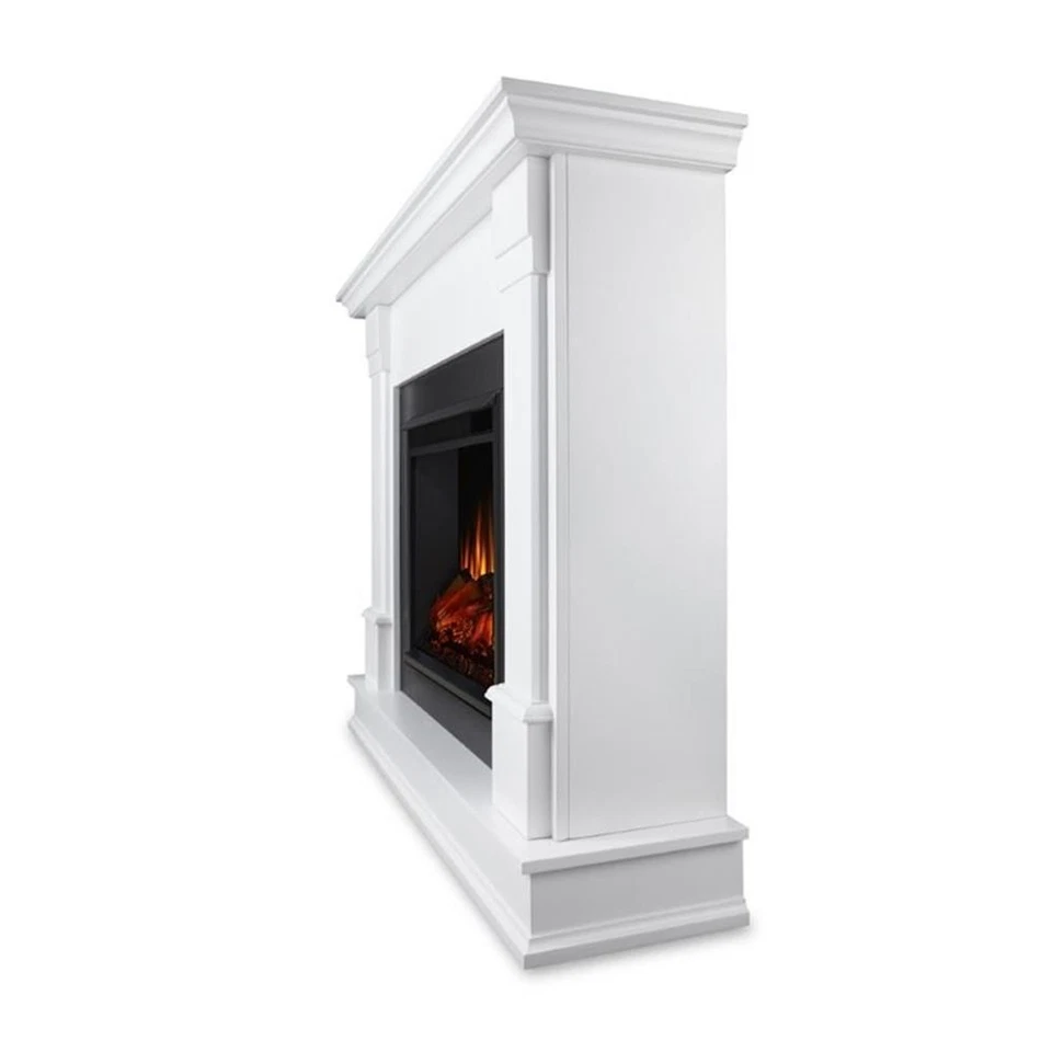 Chimenea eléctrica contemporánea de madera maciza Real Flame Silverton en blanco Foto 4 de 4