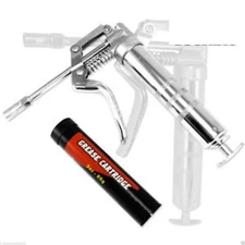 Mini Grease Gun Pistol Grip w/ 3 oz Cartridge 3500 PSI Refillable Compact 
