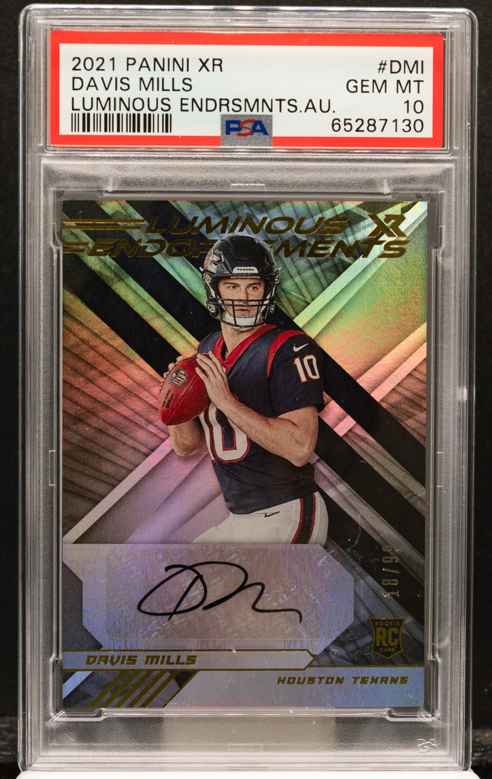 Davis Mills Panini XR Luminous Endorsements Autographs #DMI Base