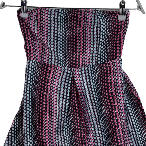 LAVAND Polka Dot Black Sleeveless Sweetheart Strapless Top Blouse Size S - Picture 2 of 10