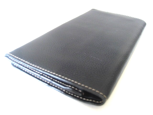 Dunhill Gold Logo Black Pebbled leather Long Bifold Clutch Wallet - Picture 7 of 15