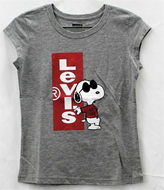 Levi's Snoopy Dark Gray Heather T-Shirt Size L (12-13 YRS) | eBay