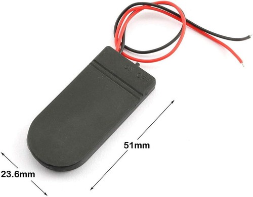 CR2032 2x3v Battery Holder Plastic Coin Cell Case Box with Wire Lead Switch - Picture 4 of 7