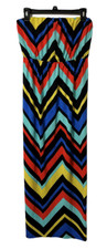 Fashionomics Chevron Strapless Maxi Dress Multi - Color Size Medium
