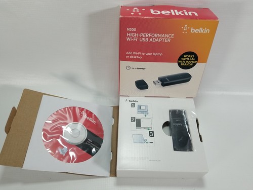 Belkin N300 Haute Performance Sans Fil Wi-Fi USB Adaptateur Dongle NEUF Boîte Ouverte - Photo 2/3