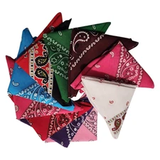 Bandana 100% Cotton Paisley Scarf Head Neck face mask 10-pack Multicolor