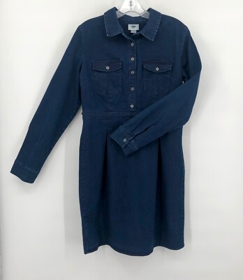 white christmas dresses Denim Structured Shirt Dress XS – OMNIA main image 0