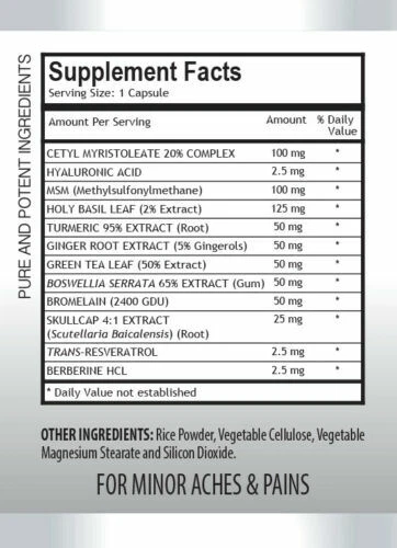 Pastillas relajantes musculares - MEGA COMPLEJO ALIVIO DEL DOLOR 610MG - 1 Botella 60 Cápsulas Foto 2 de 4