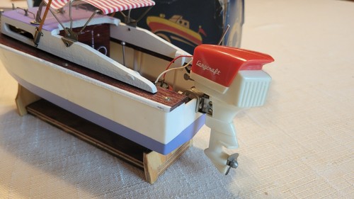 Working Lang Craft boat toy 1960s box outboard motor battery - Picture 4 of 16