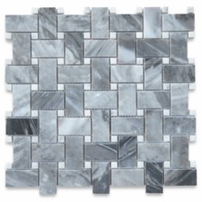 Azulejo de mosaico pulido K650XP Bardiglio gris oscuro gris mármol 1x2 tejido de canasta