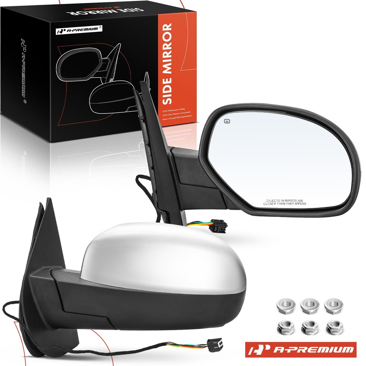 A-Premium 2x & Chrome Power Heated Towing Mirror for Chevy