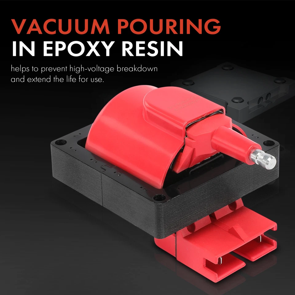 Red Ignition Coil for Ford F-150 F-250 F-350 F-600 F-700 F-800 Mustang EXP LTD - Image 3 of 4