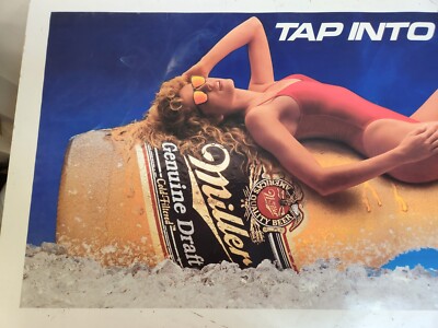 Vintage Miller Beer Genuine Draft Gold Filtered Tap into the Cold