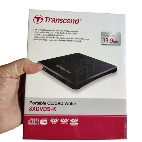 Transcend Extra Slim Portable DVD Writer TS8XDVDS-K Black - Afbeelding 6 van 15