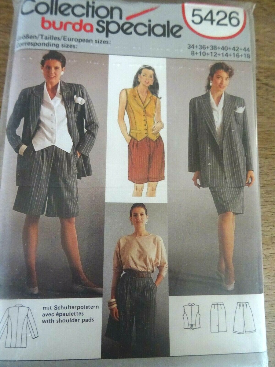 5426 PATRON BURDA CREATIONS JUPE BERMUDA GILET VESTE CHIC ELEGANT