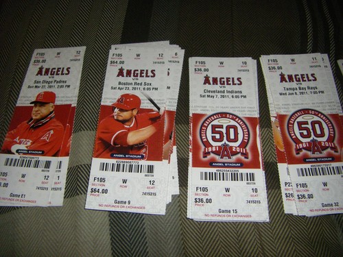 2011 ANAHEIM LOS ANGELES ANGELS TICKET STUBS MIKE TROUT ROOKIE YEAR PICK A DATE - Picture 2 of 3